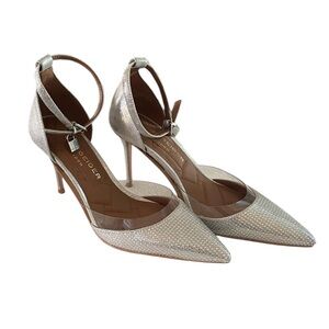Kurt Geiger London Women's Silver Brixton Lock Charm Pump Heels Size EU38